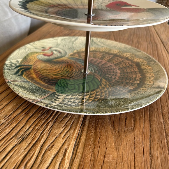John Derian For Target Fall Turkey 3 Tier Serving Desert Tray Thanksgiving - Picture 5 of 9